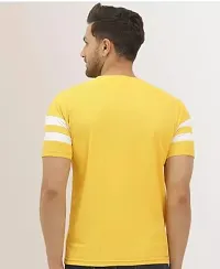 Reliable Yellow Polyester Colourblocked Round Neck Tees For Men-thumb1