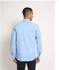 Elegant Cotton Solid Long Sleeves Casual Shirts For Men-thumb1