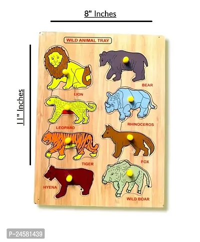 Aasiya nbsp;Wild Animal Name  Picture Puzzle|Educational Learing Puzzle|Puzzle for Kidsnbsp;nbsp;(8 Pieces)