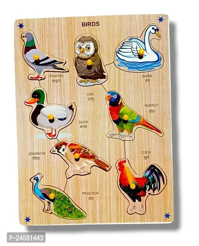 Wooden Birds with Picture Educational Board Early Learning Wooden Puzzle Gamenbsp;nbsp;(1 Pieces)