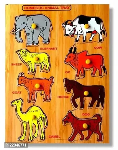 Wooden Domestic Animal Picture Puzzle Board-thumb0