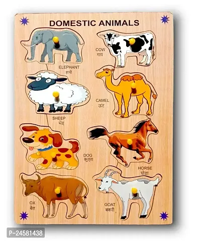 aasiyaenterprises Domestic Animal Name  Picture Puzzle For Kids Learning toynbsp;nbsp;(Multicolor)