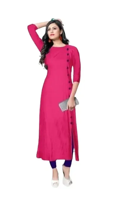 Stylish Rayon Solid Straight Kurti