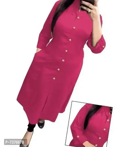 Alluring Pink Rayon Solid Kura For Women