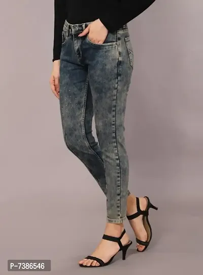 Blue Trend Ravishing Women Jeans || Embellished || Grey-thumb2