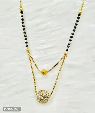 Stylish Brass Double Ball Mangalsutra For Women-thumb0