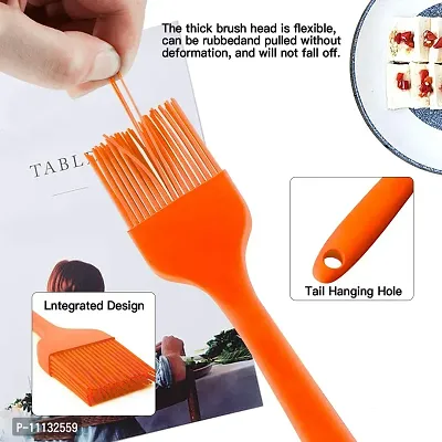 NASIR's Silicone Big Size Spatula + Brush set Heat Resistant Flexible Spatula 450F with Stainless Steel Core - FDA Grade Premium Kitchen Utensils with Good Grip 27 cm,1 x Spatula and 1 x Baking Brush (Random Color)-thumb3