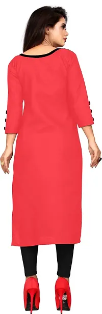 Women Straight Solid Cotton Blend Kurta-thumb1