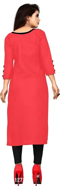 Women Straight Solid Cotton Blend Kurta-thumb2