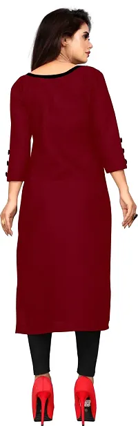 Women Straight Solid Cotton Blend Kurta-thumb1