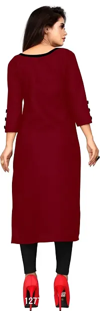 Women Straight Solid Cotton Blend Kurta-thumb2