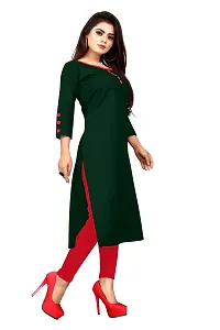 Women Straight Solid Cotton Blend Kurta-thumb3