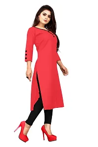 Women Straight Solid Cotton Blend Kurta-thumb3