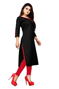 Women Straight Solid Cotton Blend Kurta-thumb3