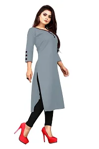 Women Straight Solid Cotton Blend Kurta-thumb3