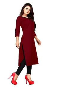 Women Straight Solid Cotton Blend Kurta-thumb3