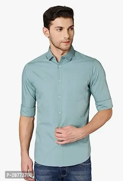 Men Stylish Cotton Solid Casual Shirt-thumb0