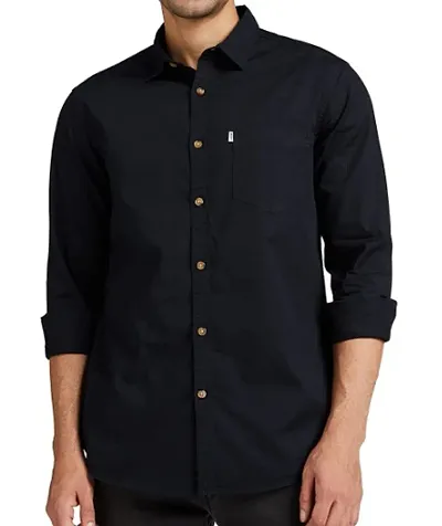 Cotton Long Sleeves Solid Slim Fit Shirts