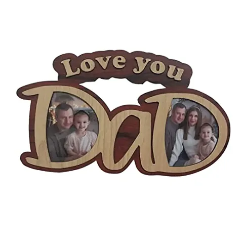 Simply Adbhut - Love you Dad Photo Insert Frame for Birthdays Gift| Father's Day Gift | Pine Wood MDF Love You Dad Photo Frame For Dad Father Papa | Best Gift for Papa