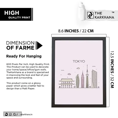 TheKarkhana- ""TOKYO"" Illustration Vector Art Frame for Home, Living Room, Bedroom, Kitchen and Office Wall Decor (22 x 32 cm ) (Without Glass)-thumb3