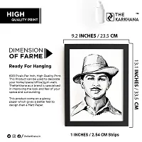 TheKarkhana- Bhagat Singh frame Bhagat Singh Black Sketch for Tribute, Respect, Home & Wall Decor (With Glass)-thumb2