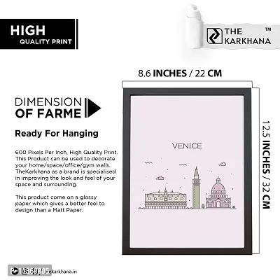 TheKarkhana- ""VENICE"" Illustration Art Frame for Home, Living Room, Bedroom, Kitchen and Office Wall Decor (22 x 32 cm ) (Without Glass)-thumb3