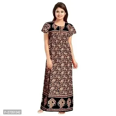 Elegant Multicoloured Cotton Printed Nighty For Women