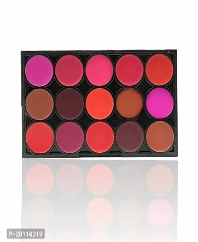 Lip Cream Beauty Palette with 15 Super Pigmented Colors  Creamy Matte Finish Lip Colors Lipstick  Travel Friendly Lip Palette   Multicolor