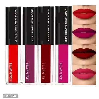 wine edition Long lasting liquid matte lipsticks pack of 4-thumb0