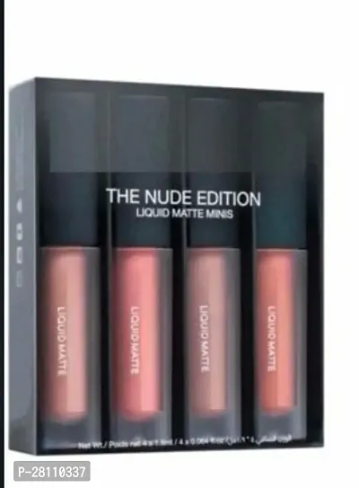 Liquid Matte Mini Lipstick Nude Edition 8ml   Pack of 4-thumb0