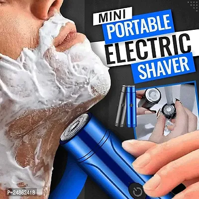 Professional Mini Portable Electric Shaver,USB Rechargeable Pocket Size Trimmer 120 min Runtime 1 Length Settings  (Multicolor)-thumb0
