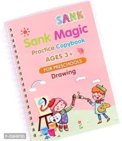 Sank Magic Practice Copybook, (4 Book+10 Refill+1 Pen+1 Grip) Number Tracing Book for Pre-Schoolers
