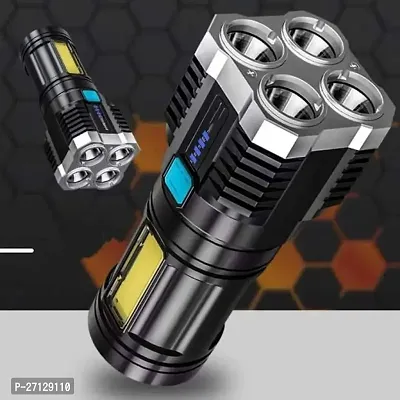 Emergency Torch Rechargeable Multifunctional Portable LED Flashlight Torch Long Distance Beam Range with 4 Lighting Modes and COB Light for Outdoor, Indoor,Hiking,Walking,Camping-thumb3
