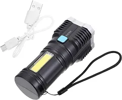 Emergency Torch Rechargeable Multifunctional Portable LED Flashlight Torch Long Distance Beam Range with 4 Lighting Modes and COB Light for Outdoor, Indoor,Hiking,Walking,Camping-thumb4