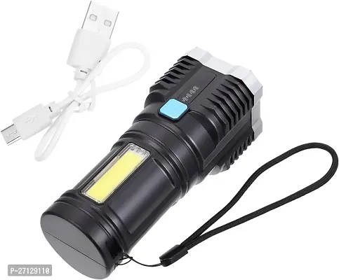 Emergency Torch Rechargeable Multifunctional Portable LED Flashlight Torch Long Distance Beam Range with 4 Lighting Modes and COB Light for Outdoor, Indoor,Hiking,Walking,Camping-thumb5