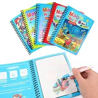 COMBO 4 IN1 MAGIC WATER BOOK  Water Colouring Books 4 Piece Magic Colouring Book Set Travel Activities Duplicate Book for Kids Reusable Drawing Book and Pen Set for Kids Toddlers Gift-thumb1