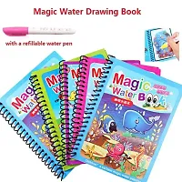 COMBO 4 IN1 MAGIC WATER BOOK  Water Colouring Books 4 Piece Magic Colouring Book Set Travel Activities Duplicate Book for Kids Reusable Drawing Book and Pen Set for Kids Toddlers Gift-thumb2