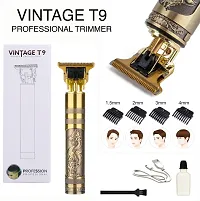 VINTAGE T9 TRIMMER Waterproof Vintage -T9 Metal Hair Cutting Trimmer USB charging 0mm Cutting  Professional Clipper || Baber Trimmer || Men Trimmer-thumb3