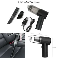 vaccum cleaner 2 in 1 Portable Electric Professional Cleaner Dust Collection/2 in 1 Car Vacuum Cleaner Handheld Wireless Home Car USB Rechargeable Hand Vacuum Cleaner (2 in 1 Vacuum) (Black)-thumb1
