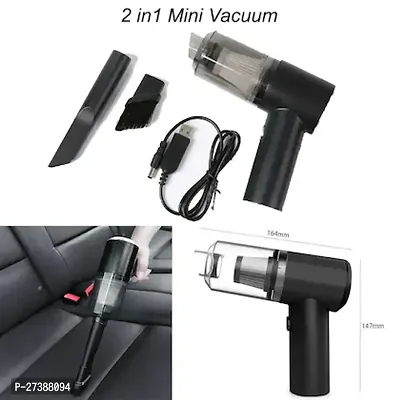 vaccum cleaner 2 in 1 Portable Electric Professional Cleaner Dust Collection/2 in 1 Car Vacuum Cleaner Handheld Wireless Home Car USB Rechargeable Hand Vacuum Cleaner (2 in 1 Vacuum) (Black)-thumb2