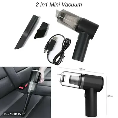 VACCUM CLEANER Portable Electric Professional Cleaner Dust Collection/2 in 1 Car Vacuum Cleaner Handheld Wireless Home Car USB Rechargeable Hand Vacuum Cleaner (2 in 1 Vacuum) (Black)-thumb2