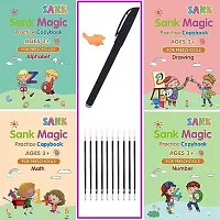 Sank Magic Practice Copybook, Number Tracing Book for Preschoolers with Pen, Magic Calligraphy Copybook Set Practical Reusable Writing Tool Simple Hand Lettering (4 BOOKS WITH 5 REFILLSS)-thumb3