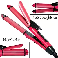 Nova 20009 2 in 1 Hair straightener and curler For Women and Men (PINK)-thumb1