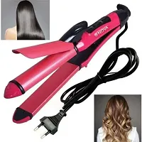 Nova 20009 2 in 1 Hair straightener and curler For Women and Men (PINK)-thumb2