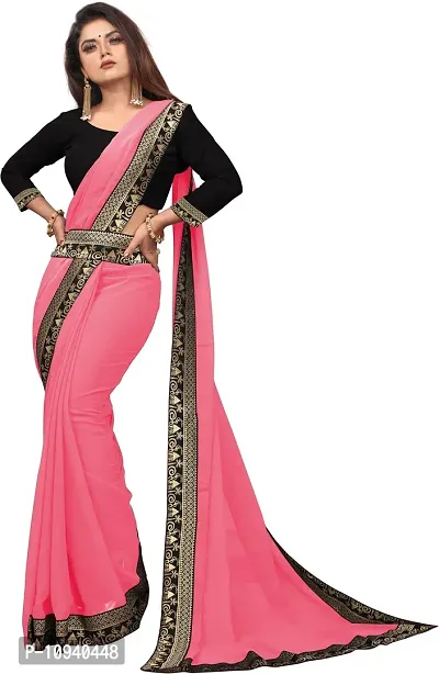 Beautiful Georgette Saree With Blouse Piece For Women-thumb0