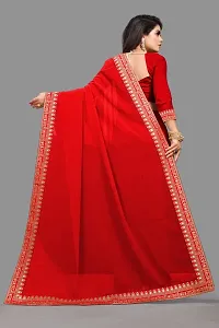 Beautiful Vichitra Silk Saree With Blouse Piece For Women-thumb1