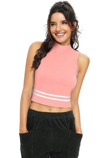 Trendy Crop High Neck Top