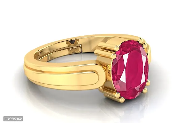 Pranjal Gems 12.25 Ratti Ruby (Manik) Gemstone Adjustable Ring