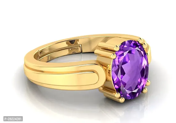 Pranjal Gems 9.25 Ratti Katela (Amethyst) Gemstone Adjustable Ring-thumb0