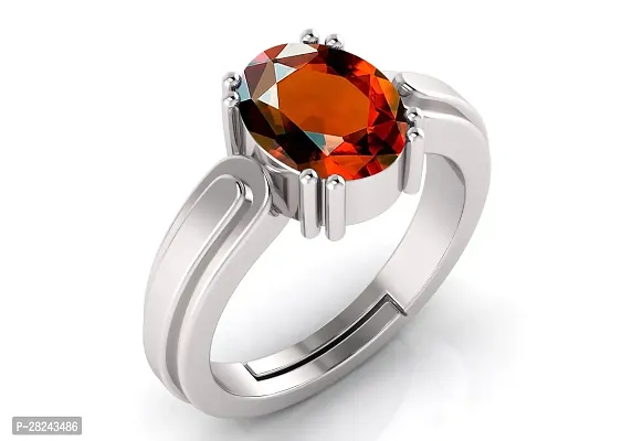 Pranjal Gems 14.25 Ratti Gomed (Hessonite) Gemstone Adjustable Ring For Men And Women-thumb0